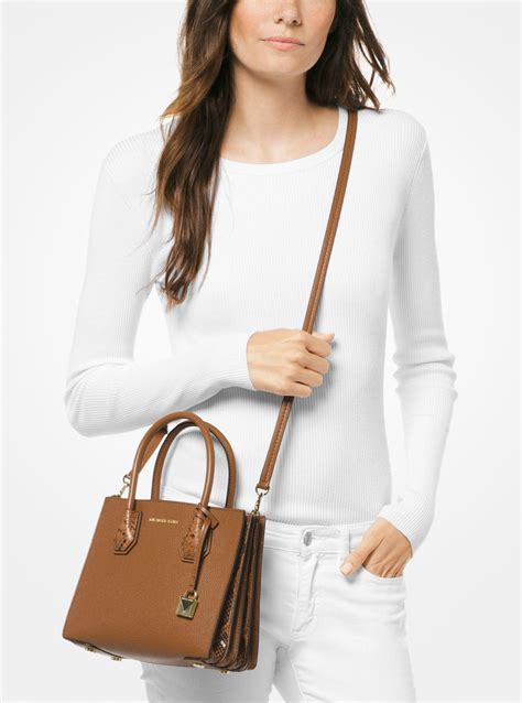 michael michael kors leather pocket swing crossbody bag|Michael Kors pebbled leather handbags.